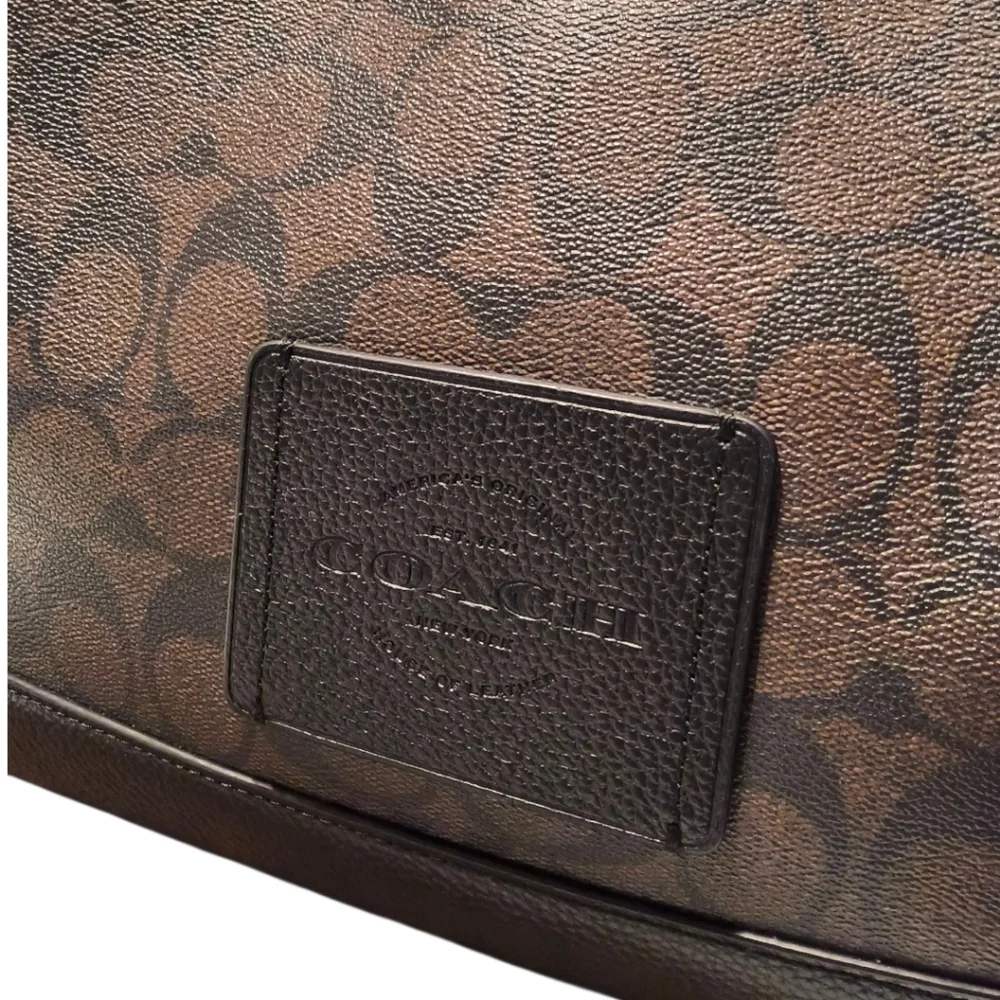 Coach Hudson Messenger Bag in Signature Canvas Black Brown - Academia Work Bag